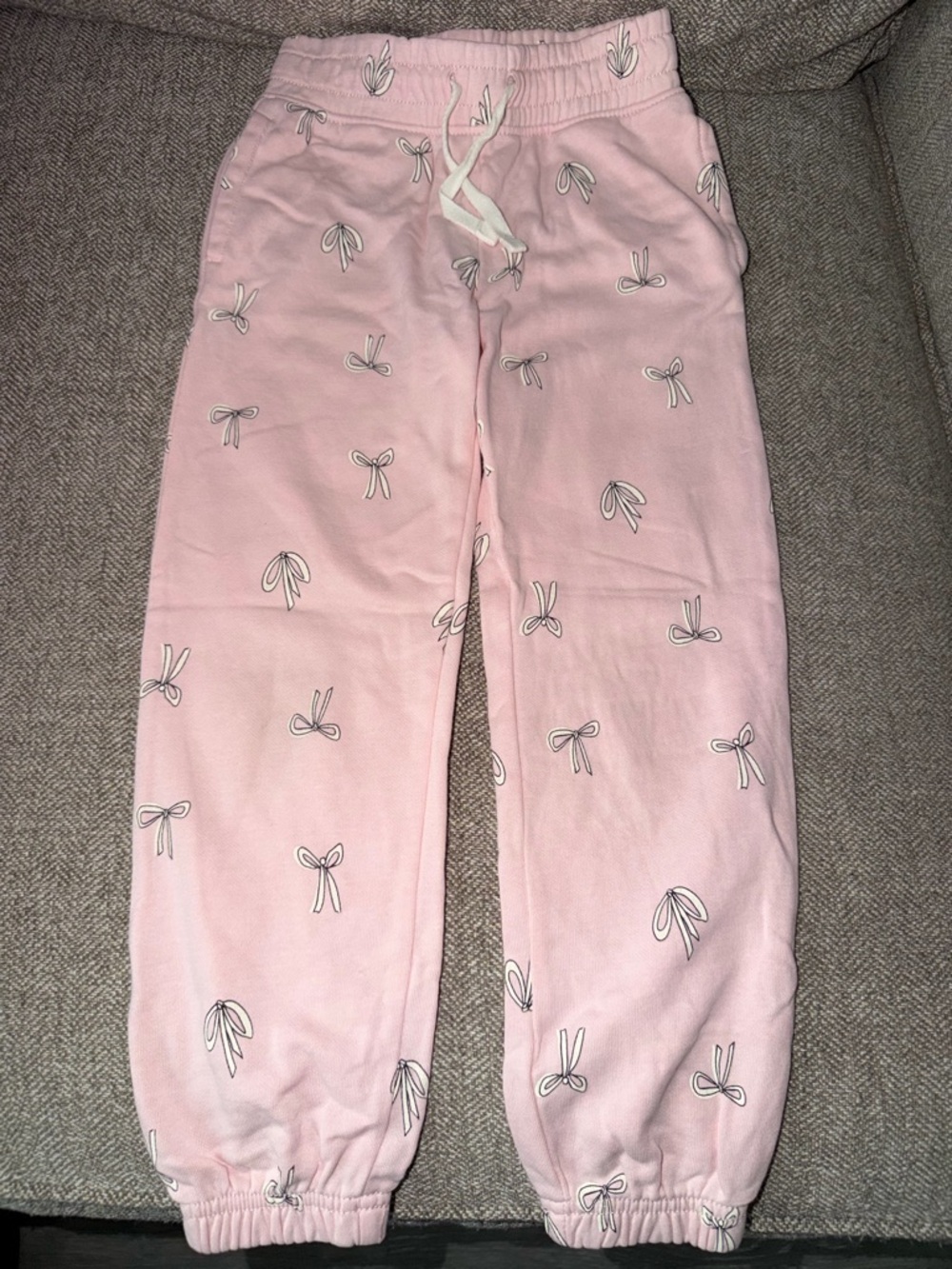 Old Navy Pink Bow-Print Jogger Sweatpants